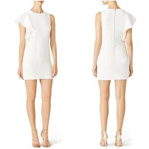 Elizabeth & James White Luca Ruffle Sheath Dress $395
